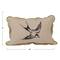 Hello Honey® Embroidered Bird Cotton Chambray Printed Lumbar Pillow with Patterned Back & Scalloped Edge